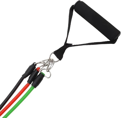 Resistance Bands with Handles Set, 5-Level Exercise Bands for Home Gym, Strength Training, Physical Therapy. Includes Door Anchor, Ankle Strap & Carry Bag.