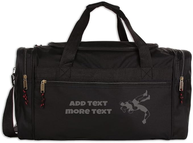 Personalized Sport Deluxe Duffel Bag With Custom Name & Text - Wrestling