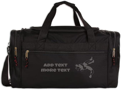 Personalized Sport Deluxe Duffel Bag With Custom Name & Text - Wrestling