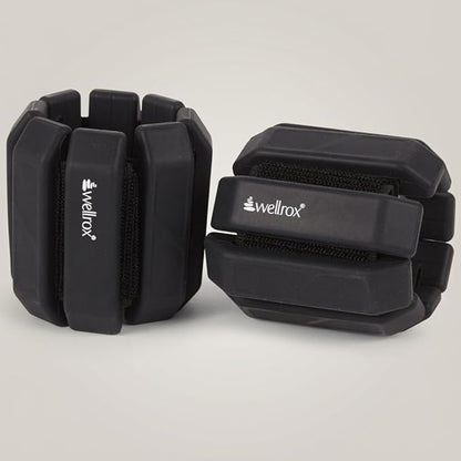 Wellrox Weighted Bangles – Adjustable Ankle and Wrist Weights for Women & Men – Set of Ankle Weights 2 lbs (1 lb Each Wrist Weight) | Weighted Arm Bands for Pilates, Yoga, Running & Walking