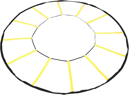 Focket Speed Ladder, 12 Rungs Nylon Circle Footwork Training Equipment with Storage Bag for Reactive Drills and Skills