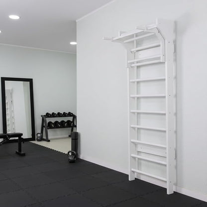 2in1 Wooden Wall Stall Bars with Pull Up bar and Dip Bar