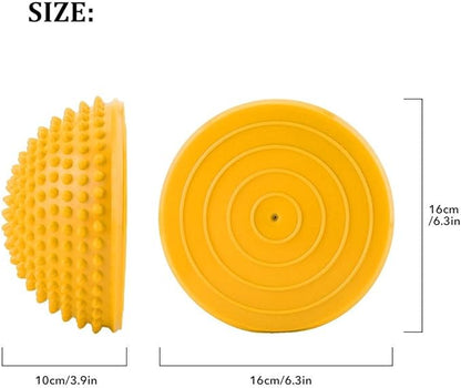 VGEBY1 PVC Semi-Circular Durian Ball Inflatable Half Yoga Balls Massage Point Fitball Exercises Trainer Fitness Balance Ball(Yellow)