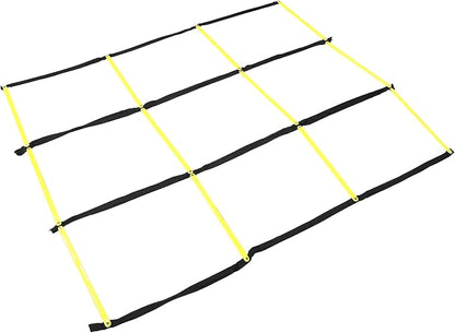 GLEAVI Multifunctional Football Agility Ladder Rope Ladder for Sports Training Foldable Yellow Speed and Footwork for Soccer Agility Drills and Fitness Exercises