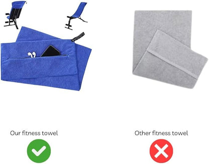 Angelica & Co Microfiber Fast Drying Gym Towel with Phone Pocket, Zipper, Fitness, Pilates, Yoga Mat Cover, Bench Cover, Camping - Purple L