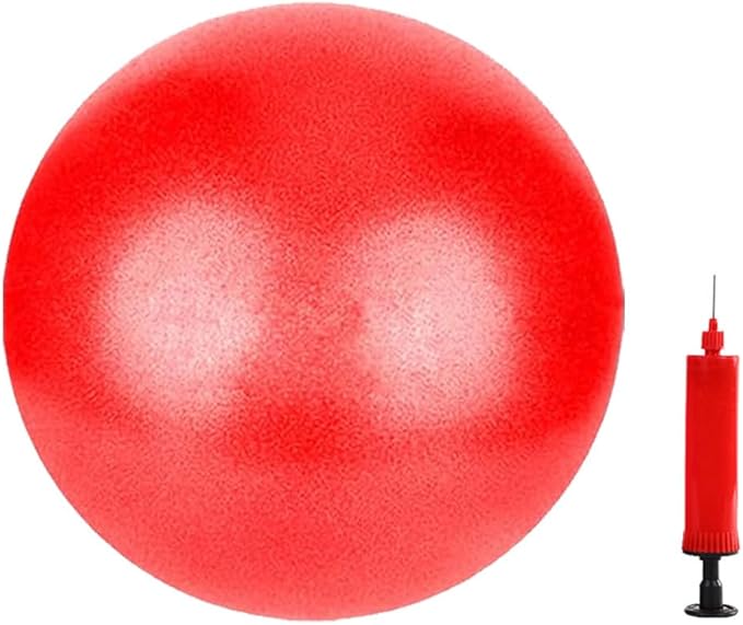Pilates Exercise Ball for Yoga, Barre, Fitness & Physical Therapy Mini Squishy Balance Ball for Home Workouts Includes Pump for Easy Inflation