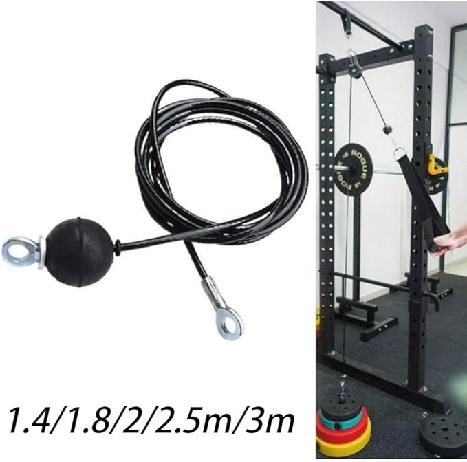 Steel Wire Rope for Multi Gym Replacement Cable, Weight Machine Pulley Rope Fitness Equipment Repair Kit, 100kg Heavy Duty DIY for Home Gym Cable 2.5M(2M)