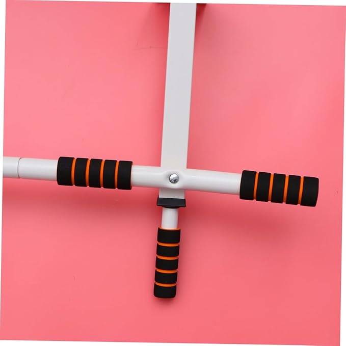 Generic Heavy Duty White Doorway Pull Up Bar for Home Gym Professional Upper Body Workout Station with Thickened Sponge Pads and Anti-slip Fixing Screws for Pull-ups Chin-ups Dips and Core