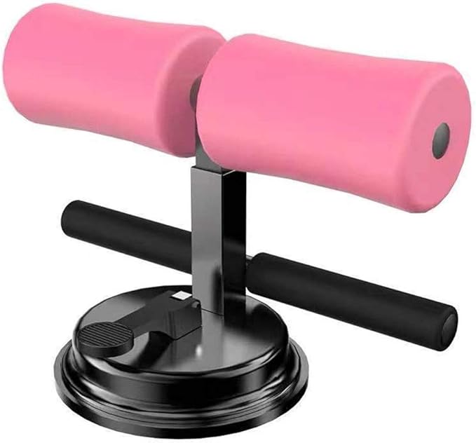 Sit Up Bar, Upgraded Sit up Assistant Device Portable Adjustable Exercise Body Fitness Equipment with Comfortable Padded for Men & Women Home Gym(Pink)