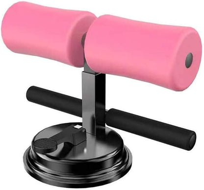 Sit Up Bar, Upgraded Sit up Assistant Device Portable Adjustable Exercise Body Fitness Equipment with Comfortable Padded for Men & Women Home Gym(Pink)