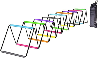 Agility Ladder with Jumping Obstacles, 12 Rung Speed Ladder & 6 Hurdles, Multipurpose Agility Training Equipment for Soccer, Rugby, Footwork Exercise