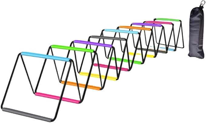 Agility Ladder with Jumping Obstacles, 12 Rung Speed Ladder & 6 Hurdles, Multipurpose Agility Training Equipment for Soccer, Rugby, Footwork Exercise