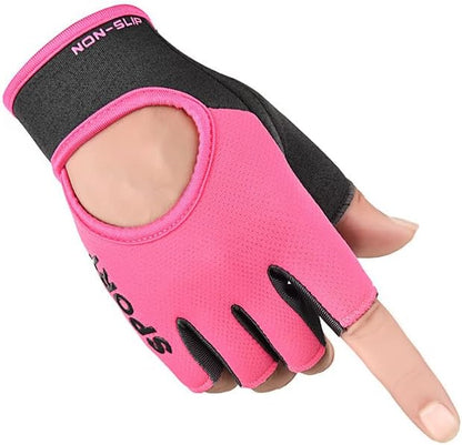 Anti-Slip Workout Gloves for Women Men - Breathable Mesh Fingerless Gloves for Fishing Gym Exercise Fitness