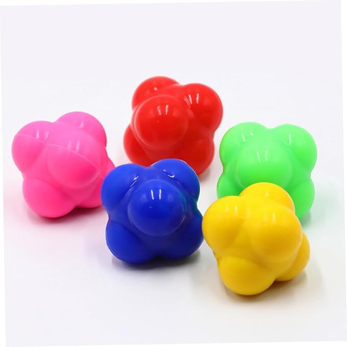 Agility Training Ball Hexagonal Reaction Ball for Hand-Eye Coordination Fitness Training and Speed Reflex Silicone Material for Skill Levels and Personal Fitness