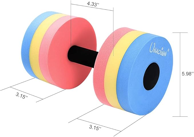 UNAOIWN Water Weights for Pool Exercise 2Pcs Water Dumbbells Aerobics Pool Barbells Lightweight Resistance Aquatic Dumbbell for Swimming