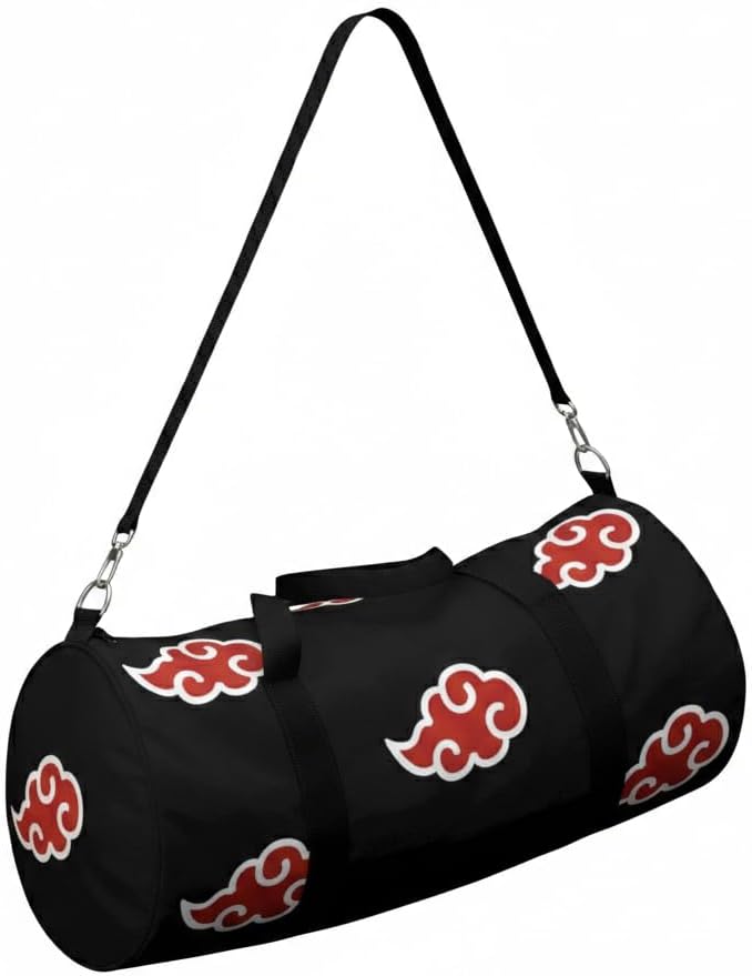 Anime Gym Bag for Women Men - Large Capacity Waterproof Workout Fitness Travel Sports Bags Fashion Street Camping Expandable Carry On Duffle Bag For Couple (Red Cloud) PTY