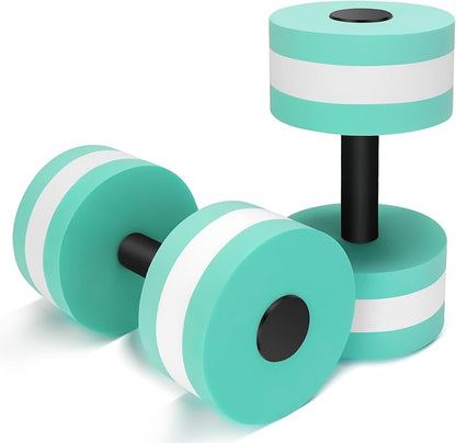 Aquatic Dumbbells, 2PCS Water Aerobic Exercise Foam Dumbbell Pool Resistance, Detachable Water Aqua Fitness Barbells Hand Bar Exercises Equipment for Weight Loss
