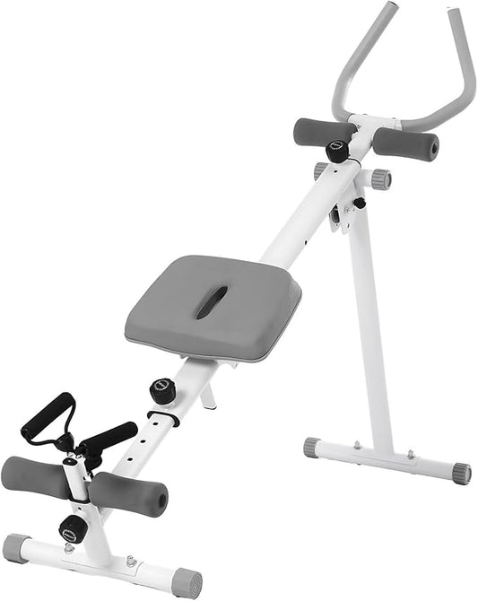 Ab Workout Machine Home Gym Equipment, 4 in 1 Multifunctional Ab Trainer with Rowing Roman Chair Leg Press, Core Strength Training Equipment for Home