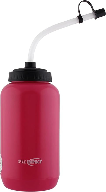 Pro Impact Squeezable Water Bottle Bendable Long Straw - LDPE BPA Free Plastic - Hydration for Baseball Hockey Gym MMA Yoga Boxing Cycling Softball Football Lacrosse (35.5 Oz.)