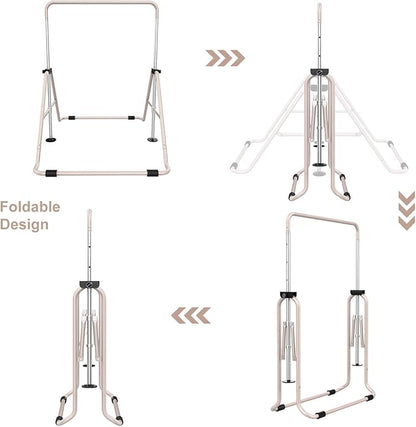 Tepemccu Expandable Gymnastics Bars, Adjustable Height Gymnastic Horizontal Bars, Children Folding Training Bar for Kids