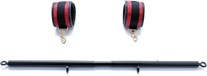 Heavy Duty Stainless Steel Expandable Spreader Bar with 2pcs PU Adjustable Straps, Sports Aid Training Fitness Gear Pilates Aid Kit,Home Indoor Sports Yoga Set