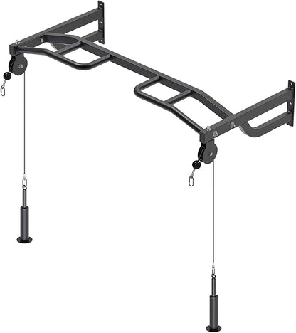 Kipika 48" Ceiling Mounted Pull Up Bar, Heavy Duty Multi-Grip Chin Up Bar,Mounted Pullup Bar, Adjustable Height, Pull Up Bands for Chin Ups & Body Stretching, Ideal for Home Gym and Strength Training