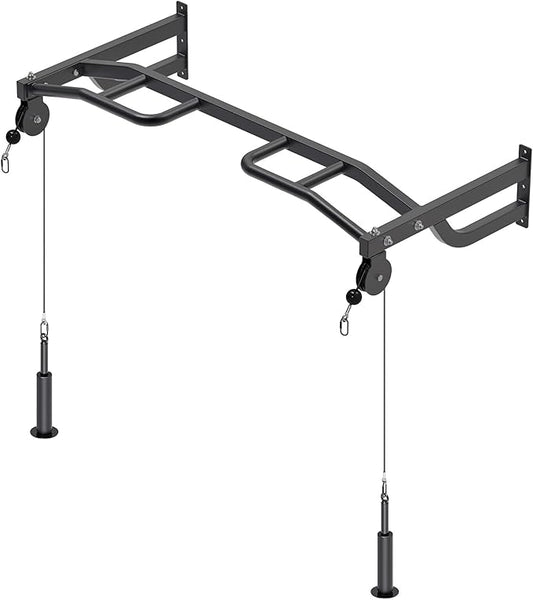 Kipika 48" Ceiling Mounted Pull Up Bar, Heavy Duty Multi-Grip Chin Up Bar,Mounted Pullup Bar, Adjustable Height, Pull Up Bands for Chin Ups & Body Stretching, Ideal for Home Gym and Strength Training