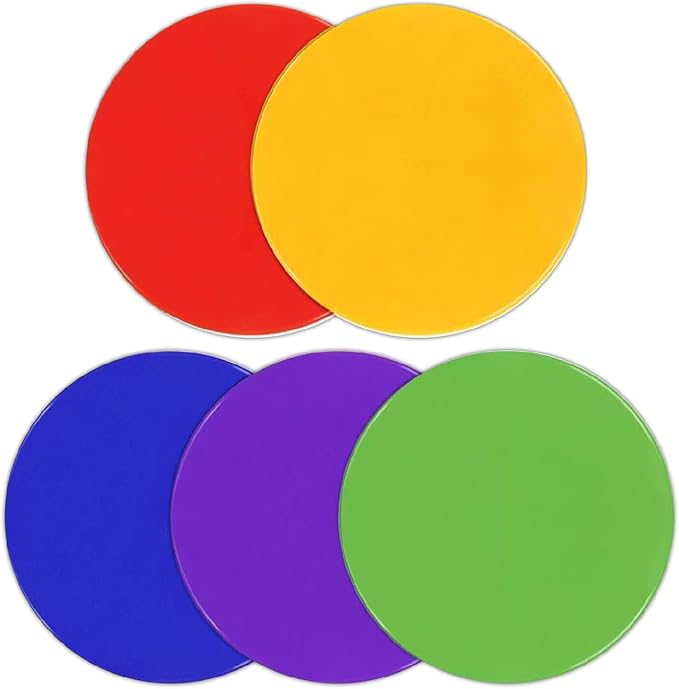 9 Inch Non Slip Rubber Agility Markers,Flat Field Cones Floor Dots for Soccer Basketball Sports Speed Agility Training and Drills(5Pcs,with Net Bag)