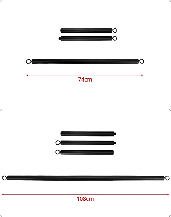 QWORK Resistance Band Bar Only, 108CM Adjustable Training Stick – Fits Most Loop Bands for Home, Gym & Travel Workouts
