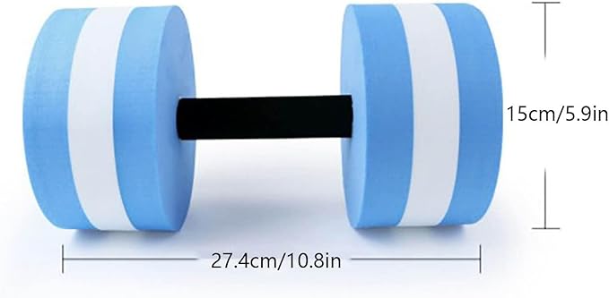 Water Dumbbells, Aquatic Exercise Dumbell, Set of 2 Aerobic Water Exercise Foam Dumbbells Pool Resistance for Men Women Weight Loss Water Sports Fitness Tool