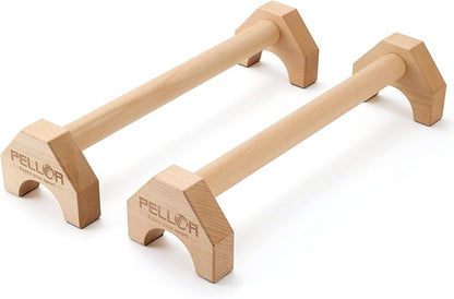 Pushup Stands - Wooden Push Up Bars Gym Gear Equipment with Anti-Slid Mat Workout Solid Exercise Women Men Portable Fitness