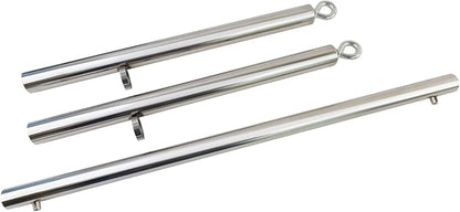 Spreader Bar Silver Heavy Duty Stainless Steel Adjustable Bar with 2 Fixed Rings, Yoga Training Fitness Gear, Workout Bar,Sports Gym Kit