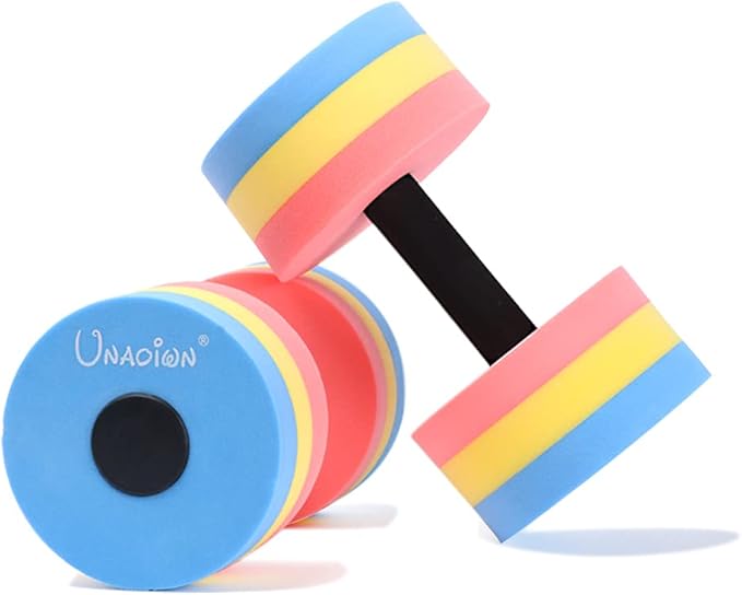 UNAOIWN Water Weights for Pool Exercise 2Pcs Water Dumbbells Aerobics Pool Barbells Lightweight Resistance Aquatic Dumbbell for Swimming