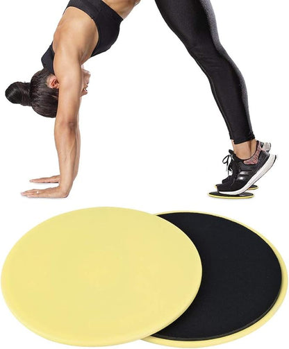 2PCS Exercise Sliding Discs, Small Lightweight Core Sliders, Full Body Workout Tools with Self Adhesive Design, Ideal for Gym, Yoga, Physical Therapy & Dance Training