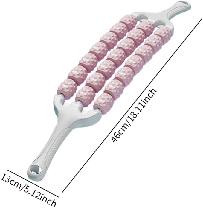 Muscle Roller Stick Body Massage Stick Portable Multiuse Comfortable Massage Roller for Home Gym Travel Park Garden Fitness- Pink