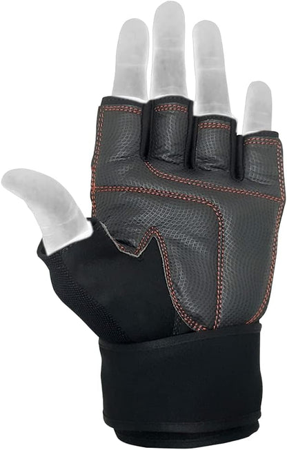 MRX Weightlifting Gloves for Men Workout Gloves Mens Wrist Support Lifting Gloves Male Gym Gloves | Workout Gym Accessories for Men Weight Lifting Fingerless Gym Exercise for Powerlifting