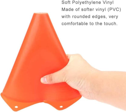 Soccer Cones (7 Inch 25 Pack), Agility Training Sports Cone Plastic with Carry Bag for Football Basketball Drills Field Markers,