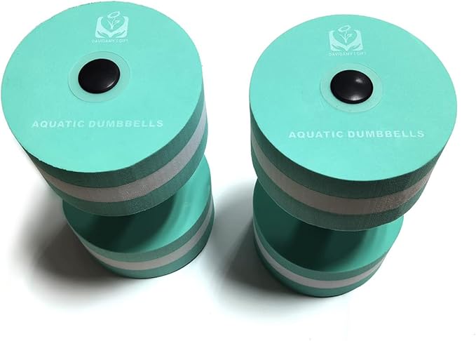 davidamy's gift Upgrade Water Aerobic Exercise Foam Dumbbells Pool Resistance 1 Pair, Water Fitness Exercises Equipment for Weight Loss