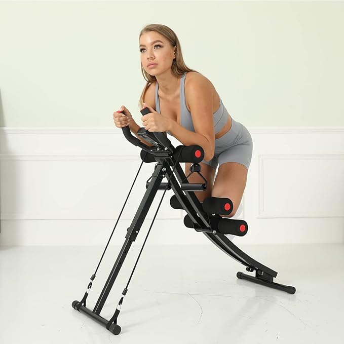 AB Workout Equipment, Home Gym Ab Machine for Abdominal Exercise and Strength Training, Height Adjustable Fitness Equipment