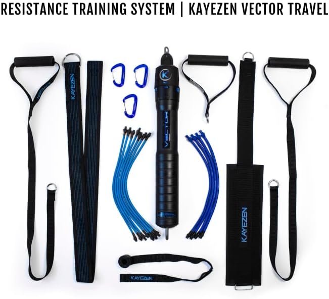 Travel 1 Functional Strength Trainer, Resistance Band Set | Portable Workout Equipment Home Gym System | Physical Therapy Equipment | 10-100 lbs of Resistance