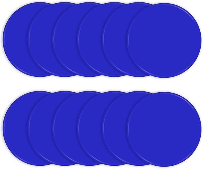 Poly Spots 4" or 9" Flat Cones Spot Markers for Gym/PE Training, Dance, 12/18/24 Pcs Non-Slip Rubber Floor Dots Flat Disc Markers for Soccer Basketball Sports Agility Drills, Classroom Activities