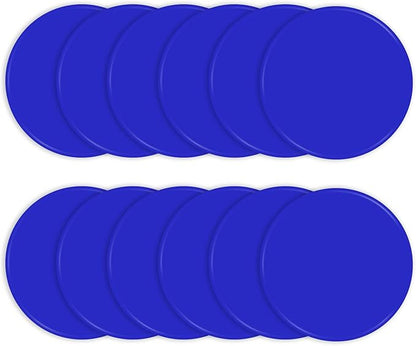 Poly Spots 4" or 9" Flat Cones Spot Markers for Gym/PE Training, Dance, 12/18/24 Pcs Non-Slip Rubber Floor Dots Flat Disc Markers for Soccer Basketball Sports Agility Drills, Classroom Activities