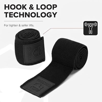 Elbow Wraps for Weightlifting (1 Pair) - 50" Elastic Elbow Braces for Weight Lifting - Elbow Support for Bench Press, Powerlifting, Fitness, & Gym Workout - Gym Elbow Straps Weightlifting - Elbow Compression Strap Brace