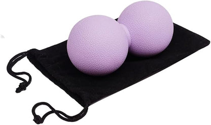 Double Lacrosse & Micro-Elastic Peanut Massage Ball - Myofascial Release Tool for Muscle, Back, Foot, and Physical Therapy, Mobility Roller for Acupressure and Relaxation (Purple)