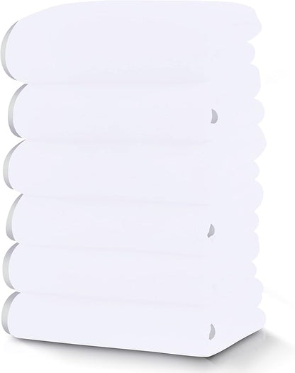 TENSTARS Silk Hemming Hand Towels for Bathroom - Quick Drying - Ultra Soft Microfiber Absorbent Towel for Bath Fitness, Gym, Shower, Hotel, and Spa - 16x28 Inch | Set of 6, White