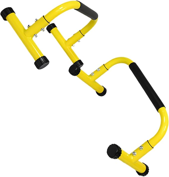 2 Pcs Sturdy Steel Training Stands for Home Gym Featuring Wide Grip and Adjustable Base Foam Grip Exercise Pubs