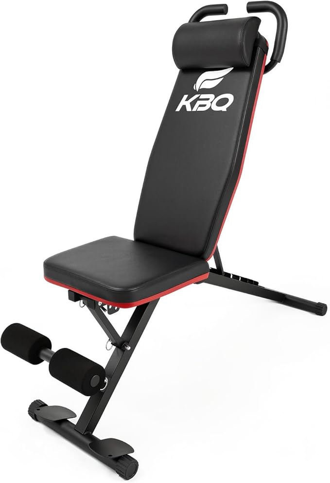 Adjustable Exercise Chair for Home Gym – Foldable Back Extension Bench for Core, Hip & Lower Back Workout – Multi-Functional Hyperextension Bench with Tension Rope for Full-Body Exercise