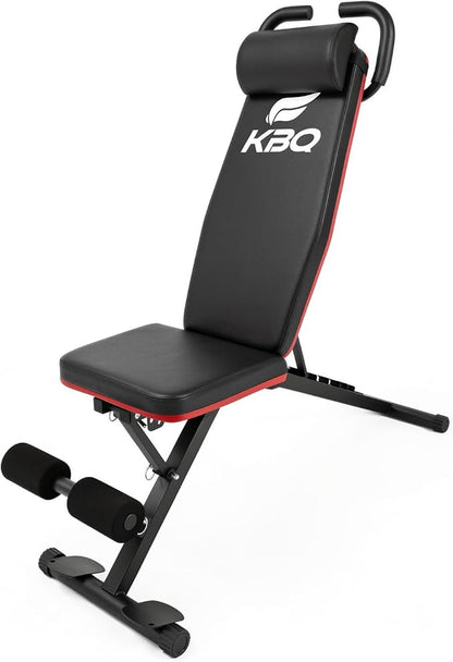 Adjustable Exercise Chair for Home Gym – Foldable Back Extension Bench for Core, Hip & Lower Back Workout – Multi-Functional Hyperextension Bench with Tension Rope for Full-Body Exercise