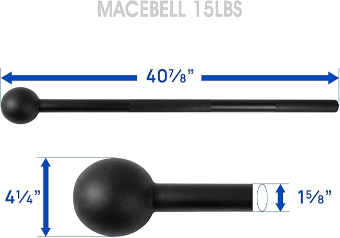 Yes4All Steel Mace Bell for Strength Training, Support Full Body, Muscles, Shoulder, Grips & Forearms Workouts, Stretching 5, 7, 10, 15, 20, 25, 30 LB For Woman & Man