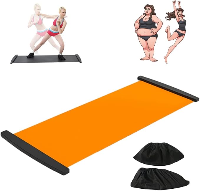 Slide Board with Shoe Cover Slimming Exercise Slide Mat for Leg Pot Training Fitness Athletic Training, for Low Impact Balance Training